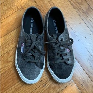 Superga plaid wool tennis shoes